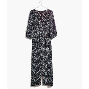 Madewell Ruffle-Sleeve Tie-Waist Jumpsuit in Baby's Breath Size Medium